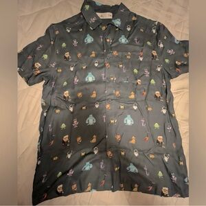 Disney Pixar Patterned Button Down Shirt